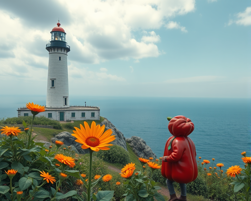 lighthouse, flower, circle, costume, bell pepper